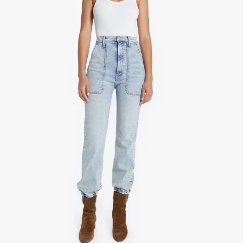 Mother The Wrapper Patch Springy Ankle Jeans Streetwear